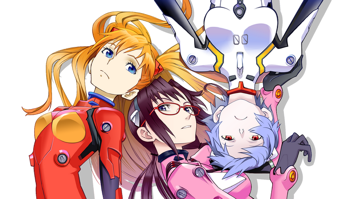 Asuka, Rei, and Mari from Evangelion