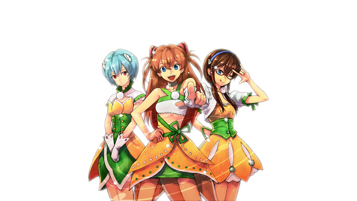 Rei Ayanami, Asuka Langley Soryu, and Mari Makinami Illustrious from Evangelion