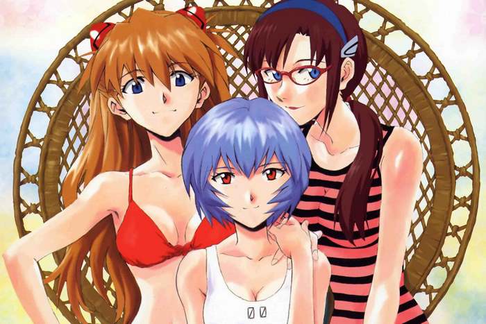 Asuka, Rei, and Mari from Neon Genesis Evangelion