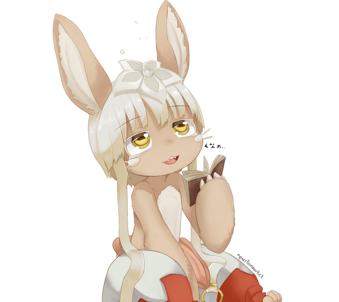 Nanachi from Made in Abyss reading a book