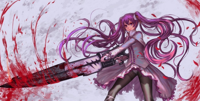 Mine from Akame Ga Kill! with a large gun