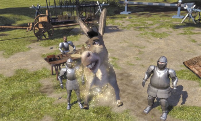 Donkey from Shrek with knights
