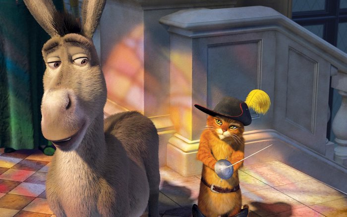 Donkey and Puss in Boots from Shrek