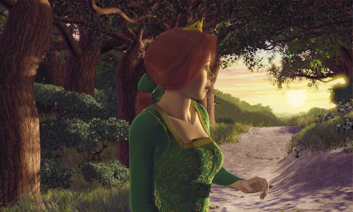 Princess Fiona from Shrek in a forest