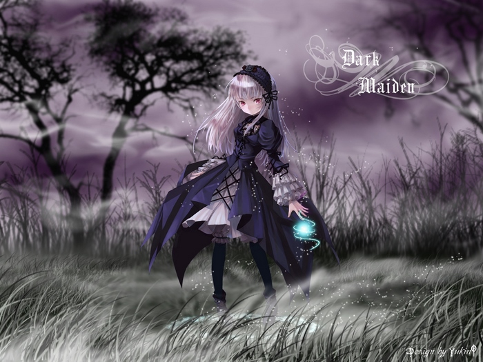 Dark Maiden anime girl in dark dress