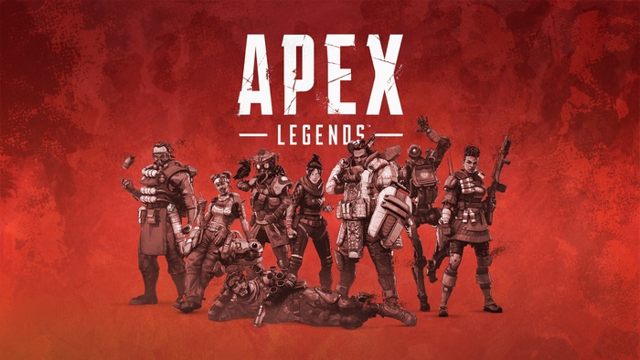 Apex Legends characters on red background