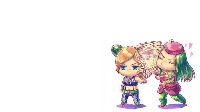 Jolyne Cujoh and Anasui from JoJo's Bizarre Adventure