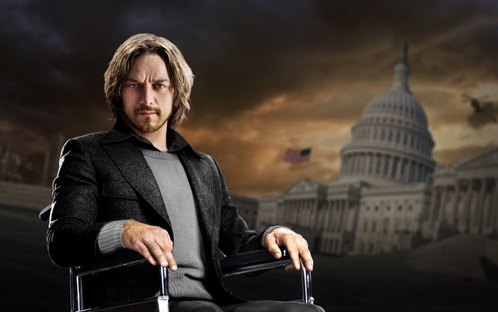 Professor X from X-Men in a wheelchair