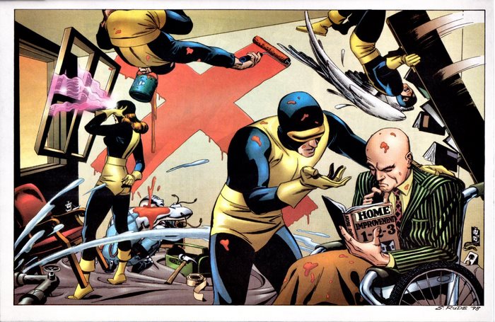 X-Men painting the Danger Room with Professor X