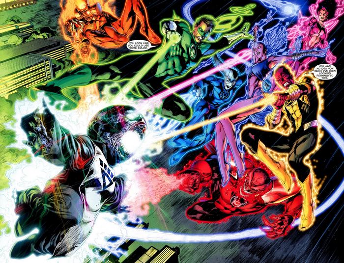 DC Comics Lantern Corps battle