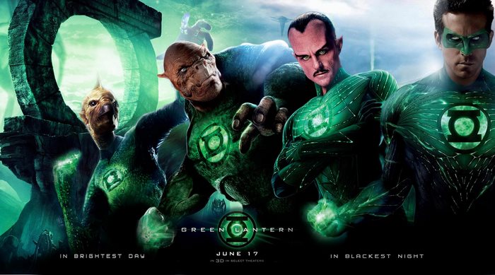 Green Lantern characters with Sinestro and Hal Jordan