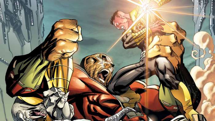 Sinestro fighting another character