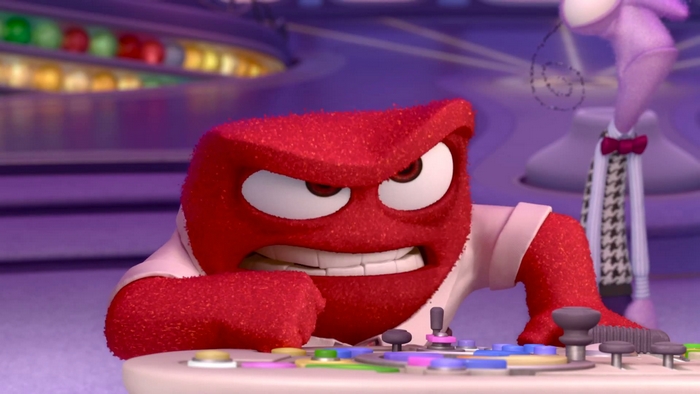 Anger from Inside Out at a control panel