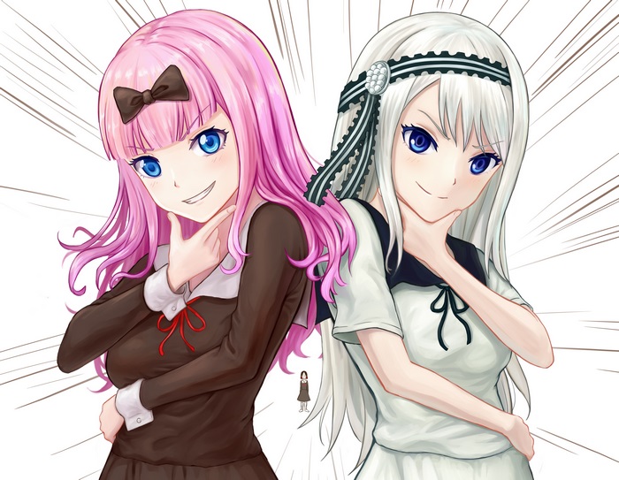 Chika Fujiwara and Kaguya Shinomiya from Kaguya-sama: Love Is War