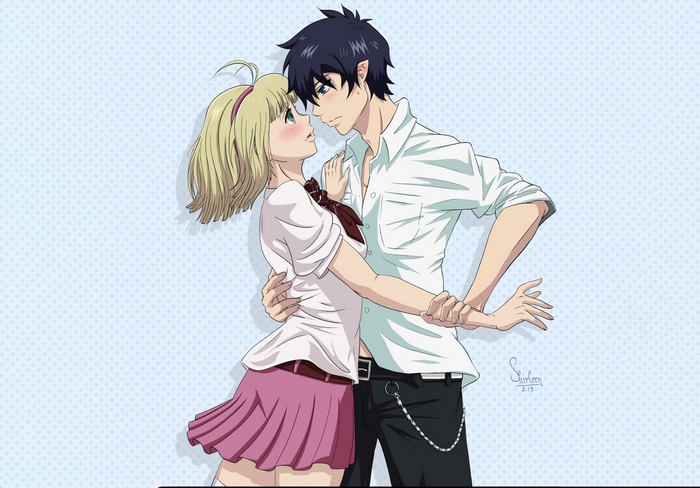 Shiemi Moriyama and Rin Okumura