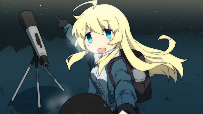 Yuuri from Girls Last Tour stargazing