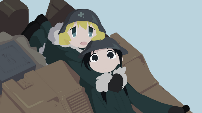 Yuuri from Girls Last Tour in a tank