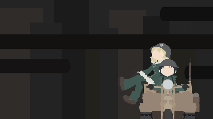 Yuuri from Girls Last Tour on a motorcycle