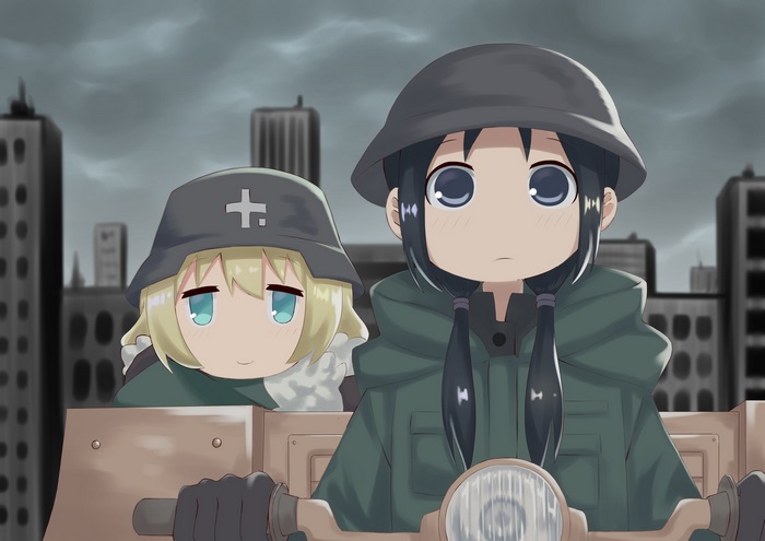 Yuuri from Girls Last Tour on a vehicle