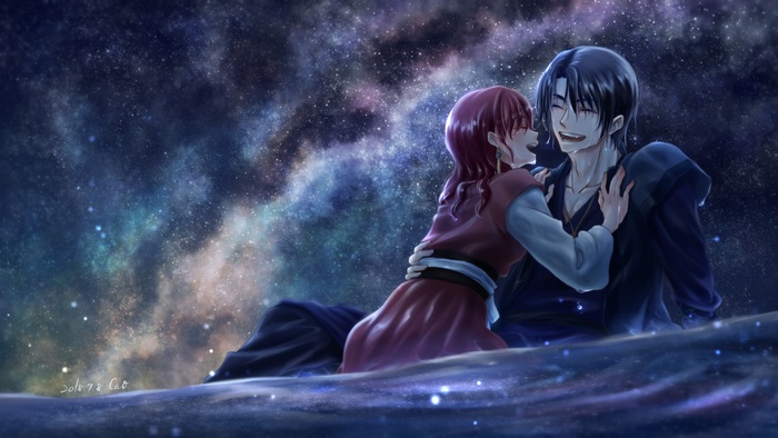 Yona of the Dawn couple under the stars