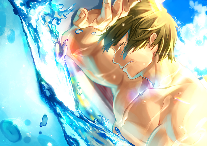 Makoto Tachibana from Free! splashing water