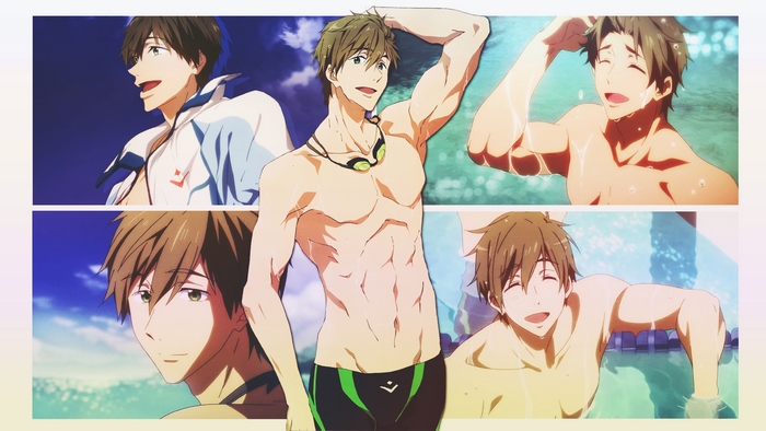 Makoto Tachibana from Free! in swim trunks