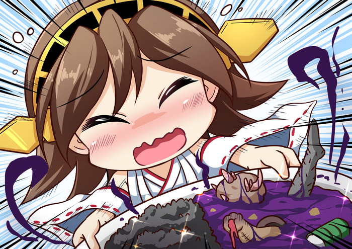 Hiei from Kancolle eating something strange