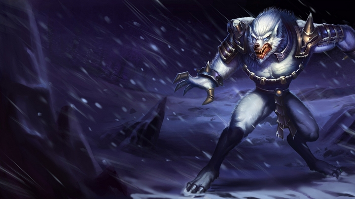 Warwick from League of Legends in snow