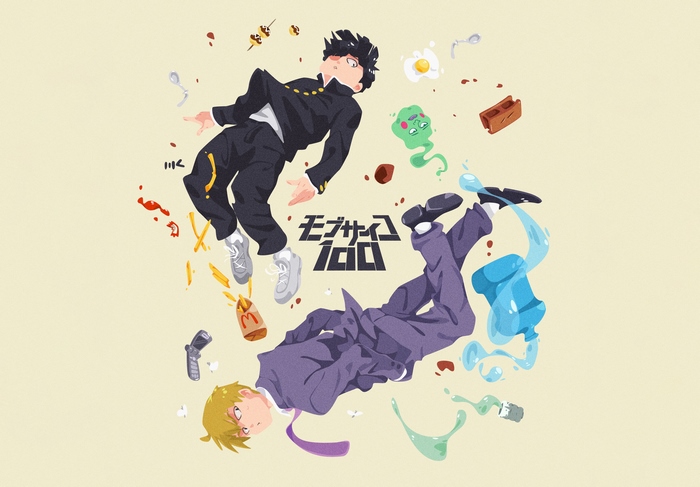 Mob Psycho 100 characters with floating objects