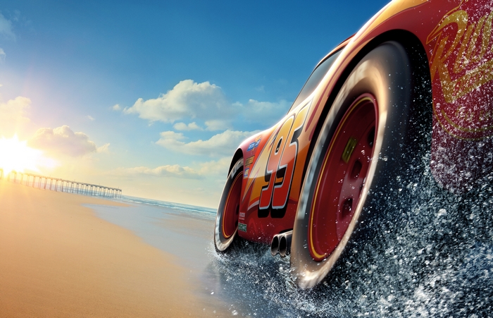 Lightning McQueen from Cars on a Beach