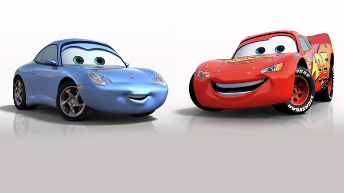 Lightning McQueen and Sally Carrera from Cars