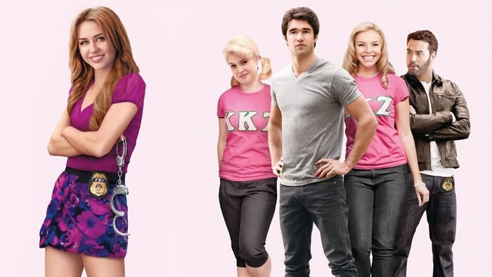 Miley Cyrus and cast from LOL
