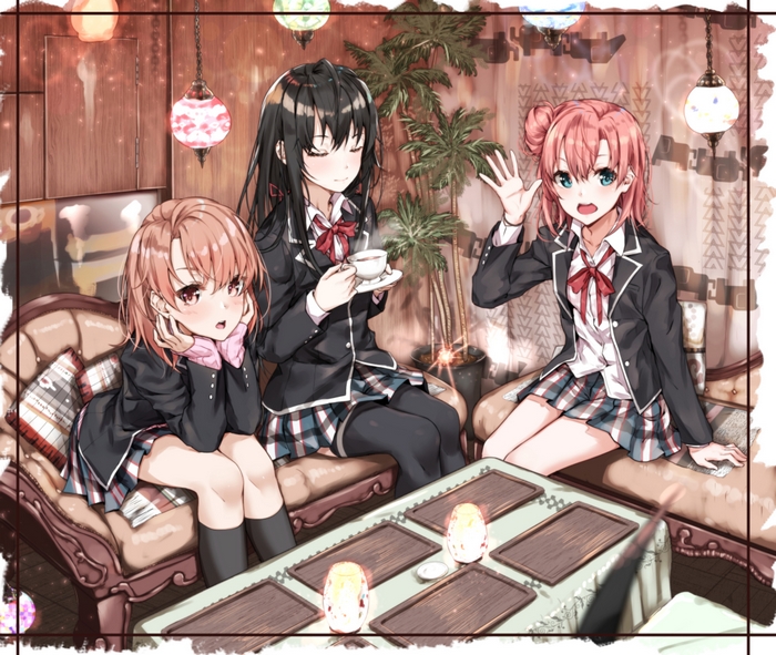 Iroha Isshiki and friends in a cafe
