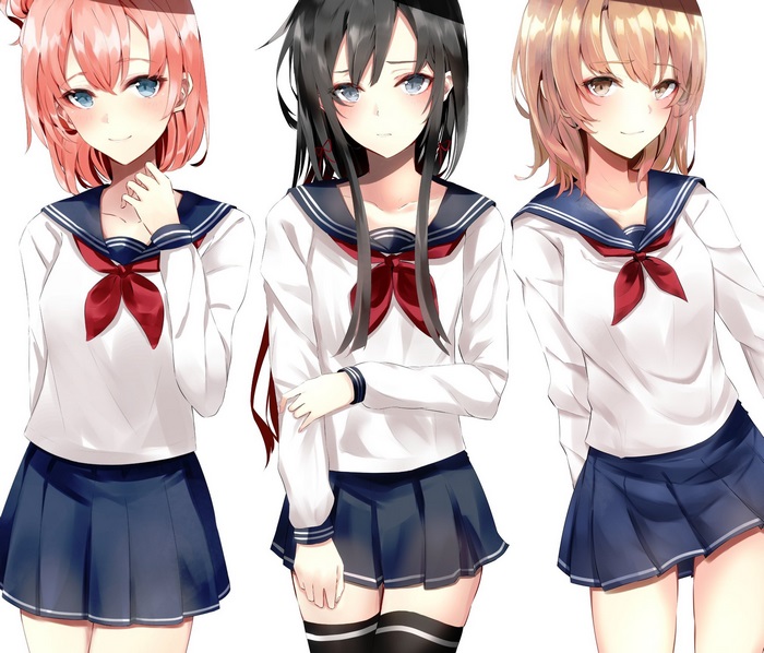Iroha Isshiki and two other anime girls