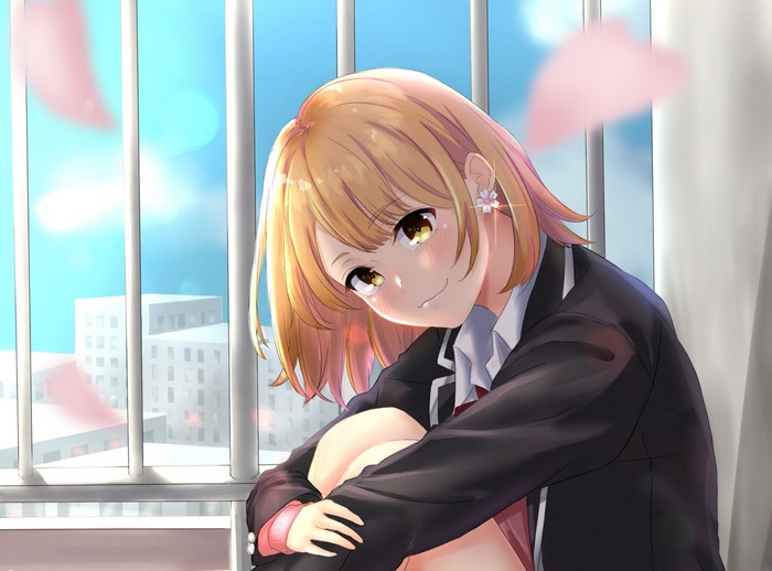 Iroha Isshiki sitting by the window