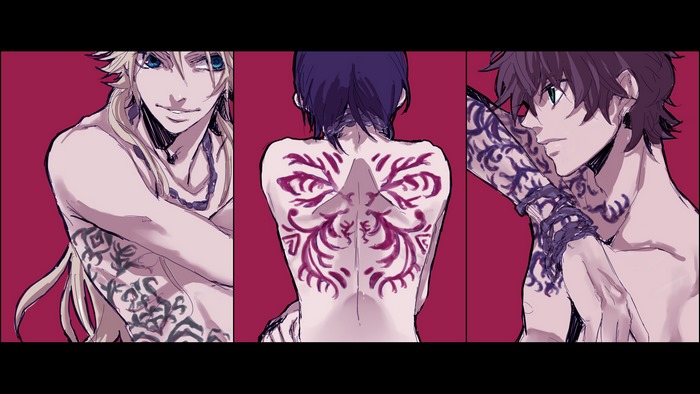 Three men with tattoos