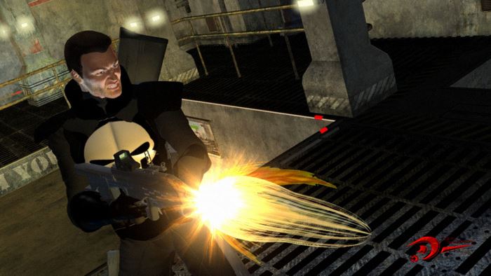 Frank Castle from Marvel firing a gun