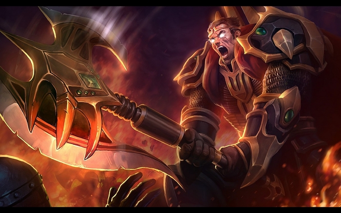 Darius from League of Legends with an axe