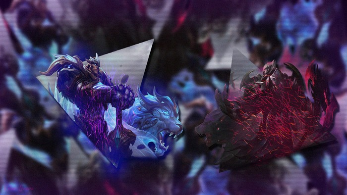 Darius and a creature from League of Legends