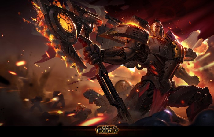 Darius from League of Legends in battle