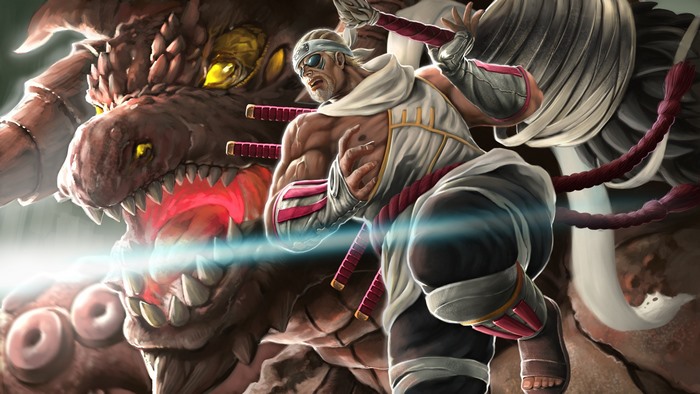 Killer Bee from Naruto fighting a dragon