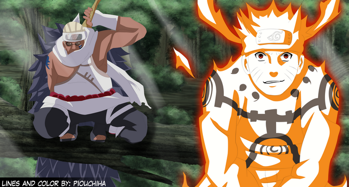 Killer Bee and Naruto in Sage Mode from Naruto