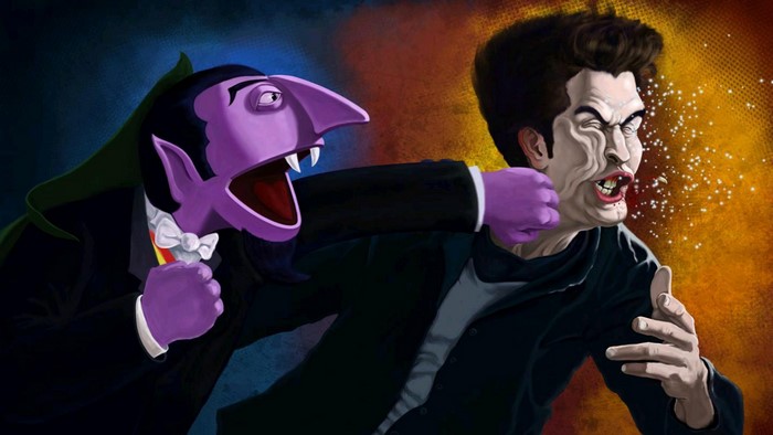 Count von Count punches Edward Cullen