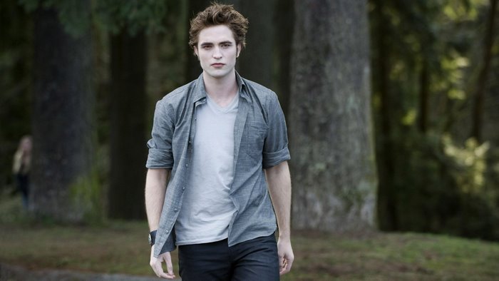 Edward Cullen from Twilight walking in a forest