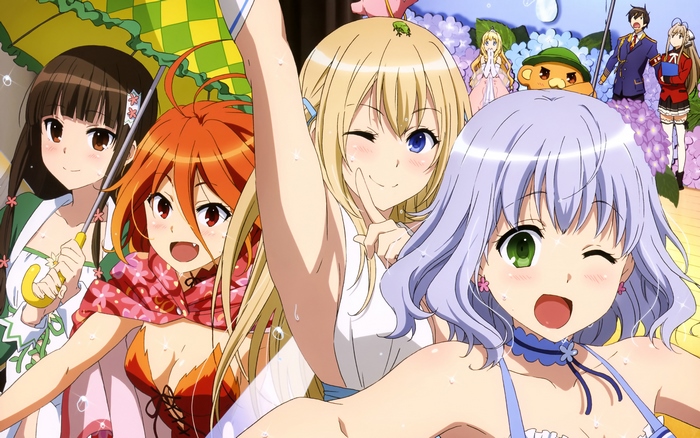 Isuzu Sento and friends with umbrellas
