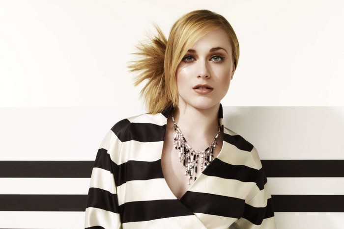 Evan Rachel Wood in Striped Outfit