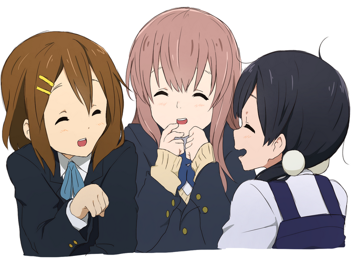 3 girls in school uniforms