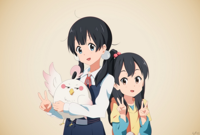 Tamako Kitashirakawa with a bird
