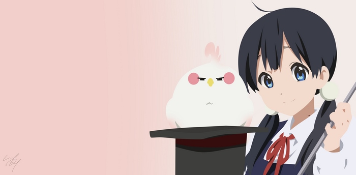 Tamako Kitashirakawa with a bird in a hat