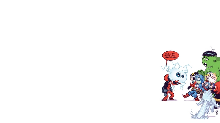Chibi Avengers and Deadpool with Magic Eyeballs